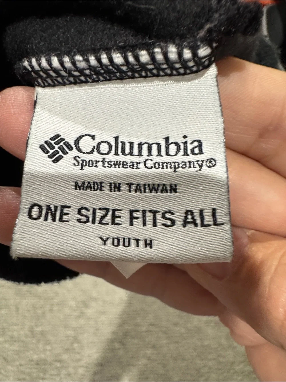 Columbia Black Fleece Beanie with Red and White Fair Isle Trim